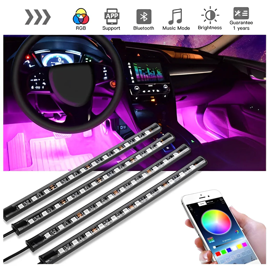 Led Neon Rgb Internal Light C/Control Car Accessories Tuning - Neverdie Store