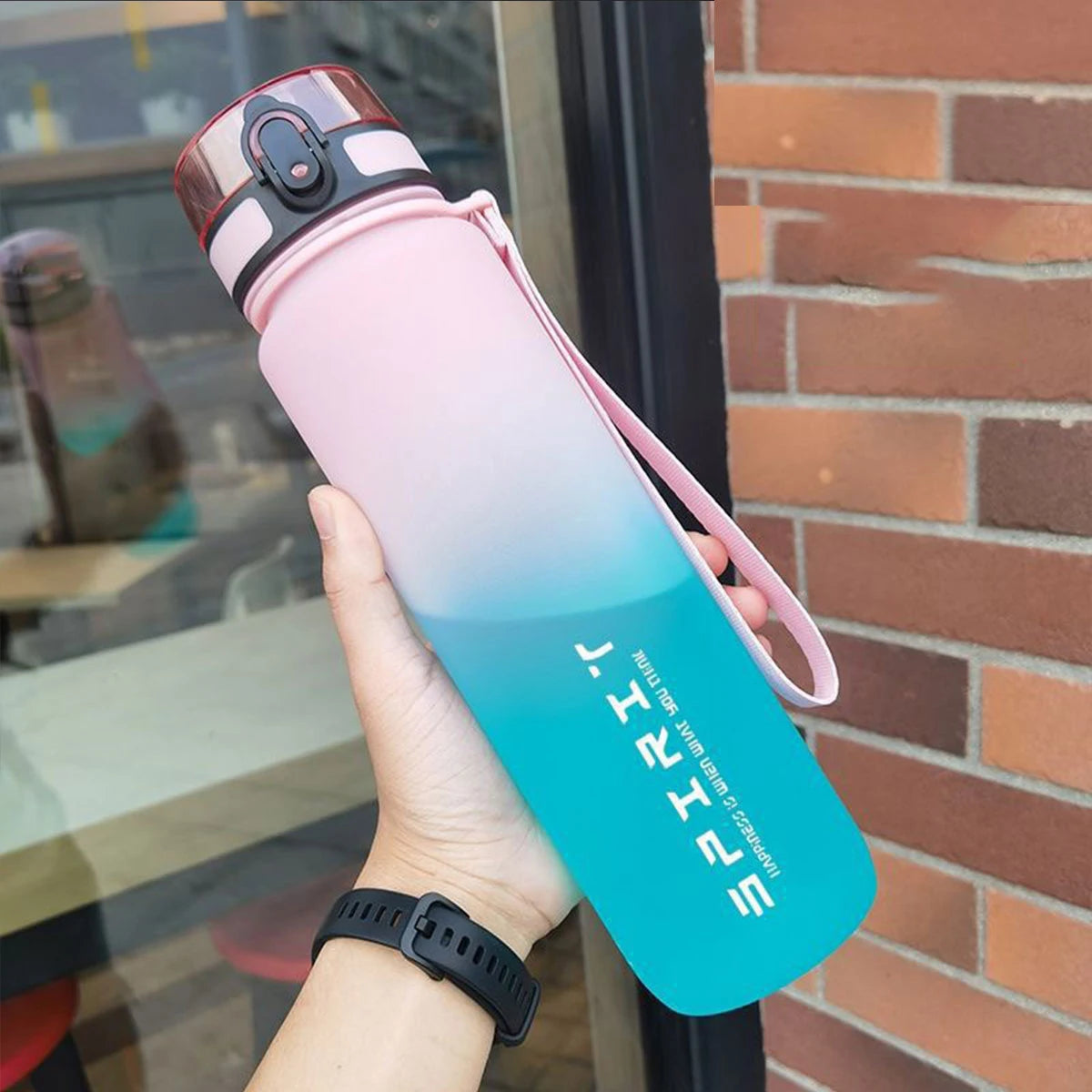 Gourde dégradée - Capacité de 1000 ml/600 ml/750 ml, adaptée au camping en plein air et à la salle de sport, cadeau idéal pour les vacances ou un anniversaire