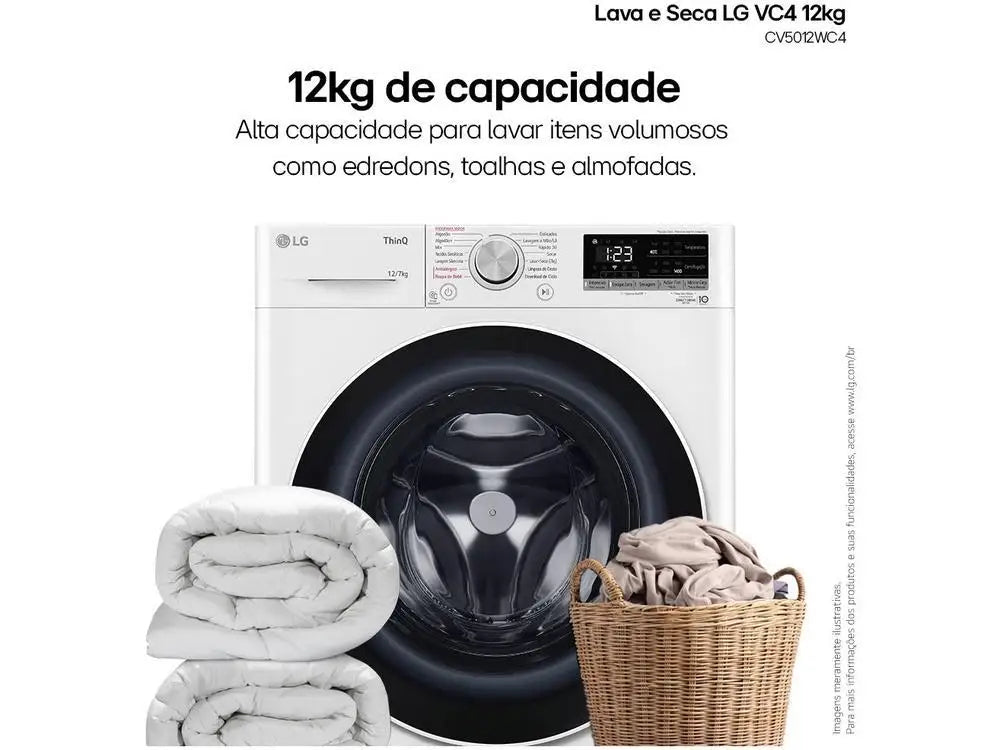 Lg 12kg Smart Washer Dryer Vc4 Cv5012Wc4 with - 110V