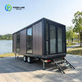 Maison conteneur pliable 20 pieds personnalisée, bureau mobile sur remorque, étanche au vent et à l'eau