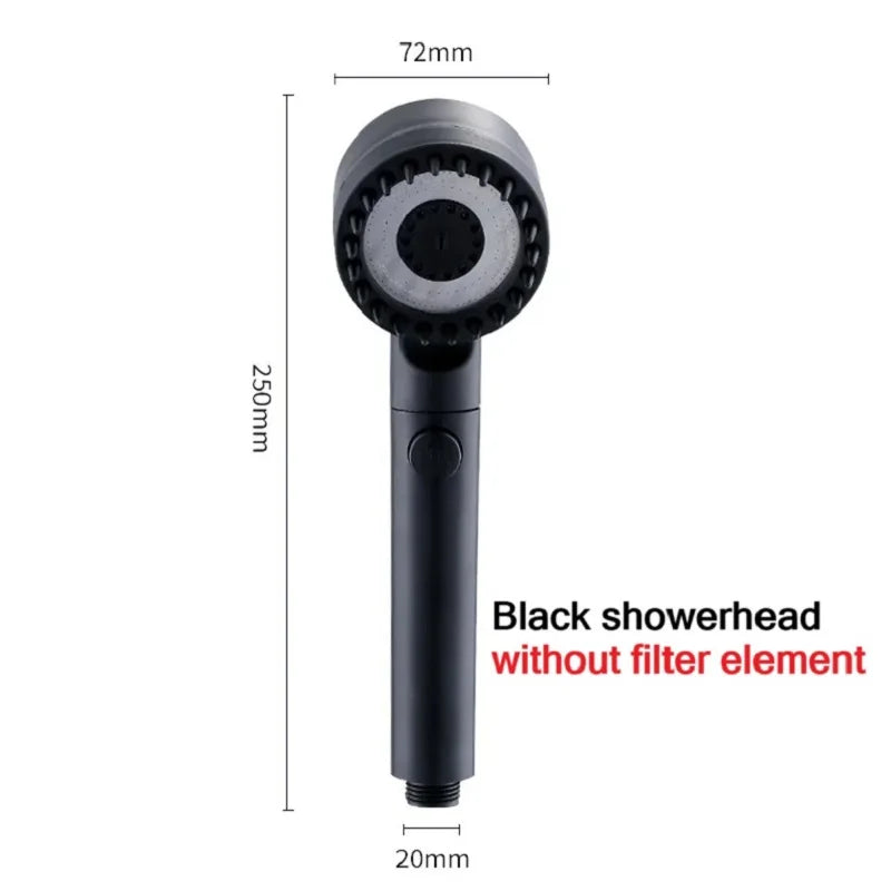 Pommeau de douche filtrant haute pression 3 modes avec brosse de massage, accessoires de salle de bain