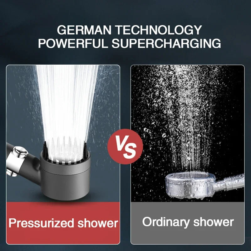 Pommeau de douche filtrant haute pression 3 modes avec brosse de massage, accessoires de salle de bain