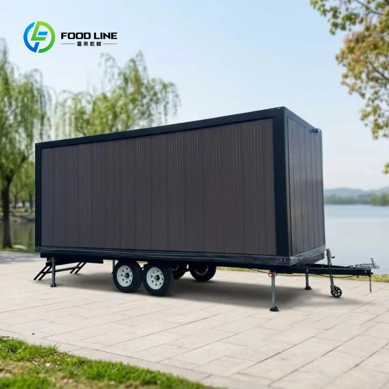Maison conteneur pliable 20 pieds personnalisée, bureau mobile sur remorque, étanche au vent et à l'eau