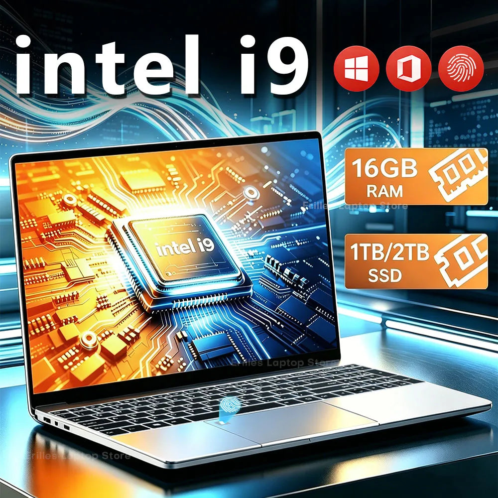 15.6"Laptop Computer PC Intel Core I9 10980HK/I9 9900U 16GB RAM 1TB 2TB SSD Gaming Notebook Windows 11 Pro 4K Fingerprint Unlock