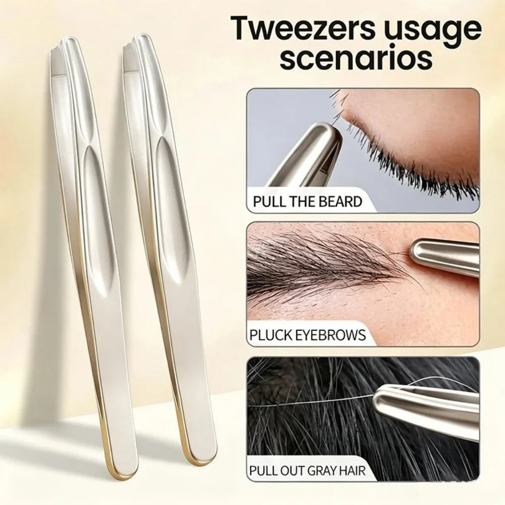 Pince à tête ronde haut de gamme, pince de précision pour l’épilation des sourcils, du visage et de la barbe, outil de capture et de coiffage des poils courts