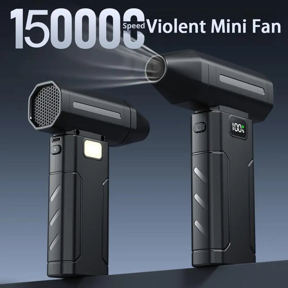 Souffleur de ventilateur turbo à moteur sans balais X8 150000 tr/min, puissant souffleur d'air électrique, nettoyeur de poussière sous vide, nettoyeur de poussière portable, ventilateur violent