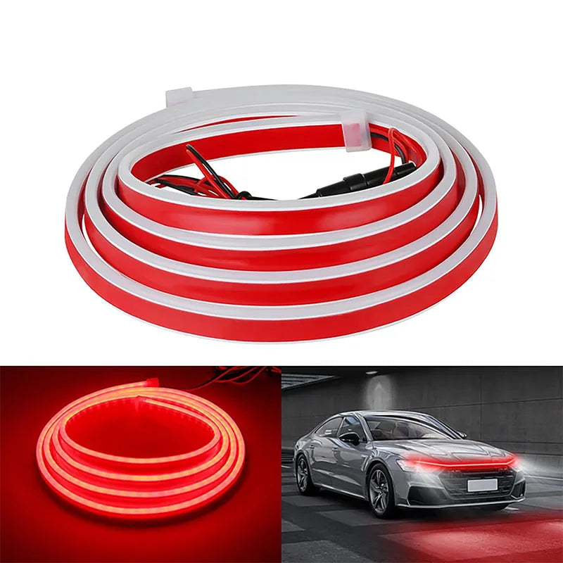 Daytime Running Lights LED Engine Hood Light Bar Kit High Brightness Flexible Hood Strip Waterproof for SUV Truck Accessories