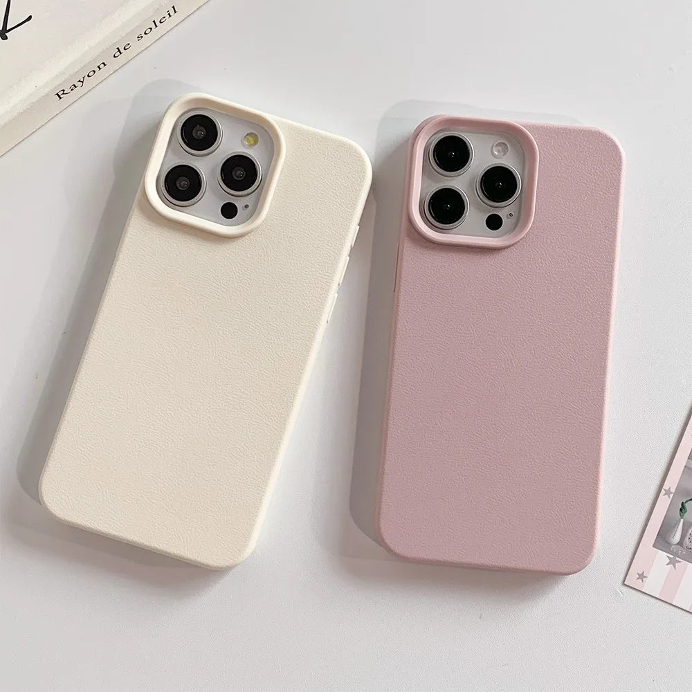 Coque de téléphone en cuir pour iPhone 17 Pro Max 16 18 Pro Max 13 11 15 14 Plus 12 17 Air 17Promax Antichoc TPU souple Étui Coque