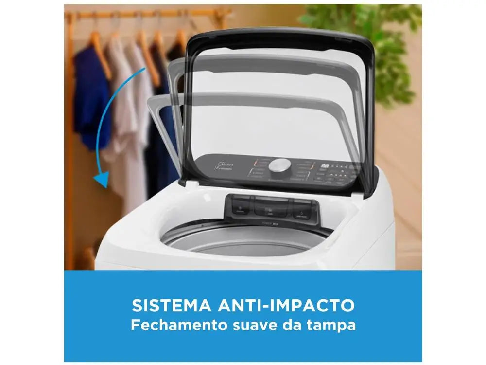 Midea 13kg Washing Machine Stainless Steel Tub 13 Washing Programs White Wave Agitator - 220V