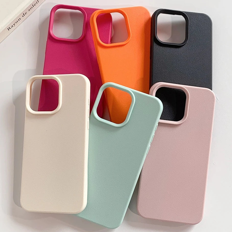 Coque de téléphone en cuir pour iPhone 17 Pro Max 16 18 Pro Max 13 11 15 14 Plus 12 17 Air 17Promax Antichoc TPU souple Étui Coque