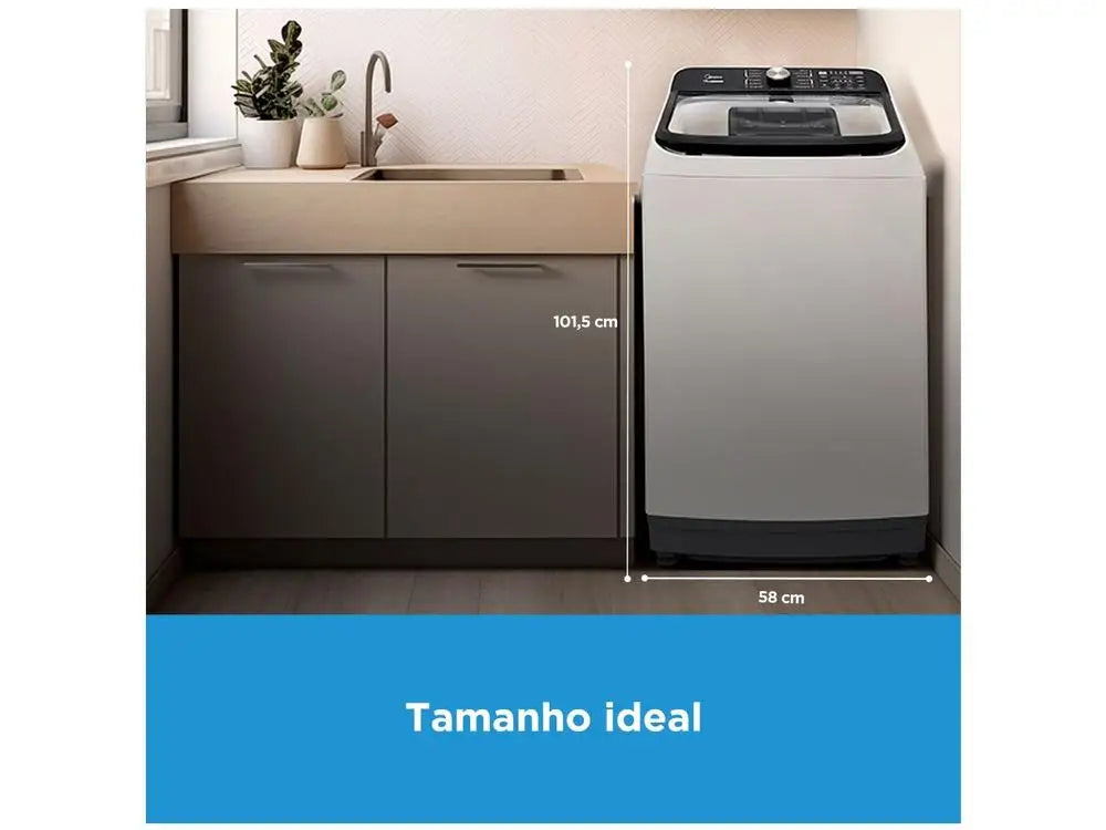 Midea 13kg Washing Machine Stainless Steel Tub 13 Washing Programs White Wave Agitator - 220V