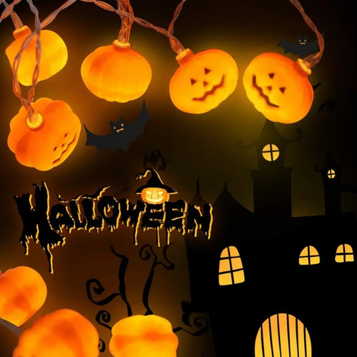 1 pièce, guirlande lumineuse citrouille 3D à 10/20 LED, lampe décorative d’Halloween, à piles, pour la maison, la chambre, les fêtes et les festivités