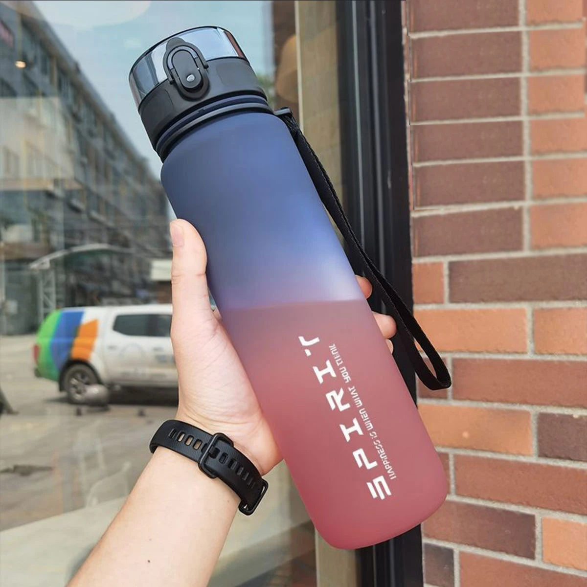 Gourde dégradée - Capacité de 1000 ml/600 ml/750 ml, adaptée au camping en plein air et à la salle de sport, cadeau idéal pour les vacances ou un anniversaire