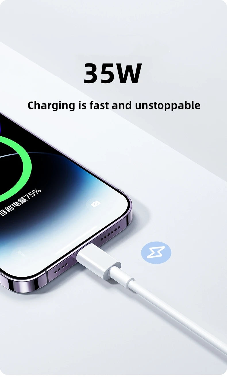 Chargeur Rapide PD 35W USB Type C Pour iPhone 15 14 13 12 11 Pro Max Mini Plus XR XS Câble de Charge et de Données Accessoires